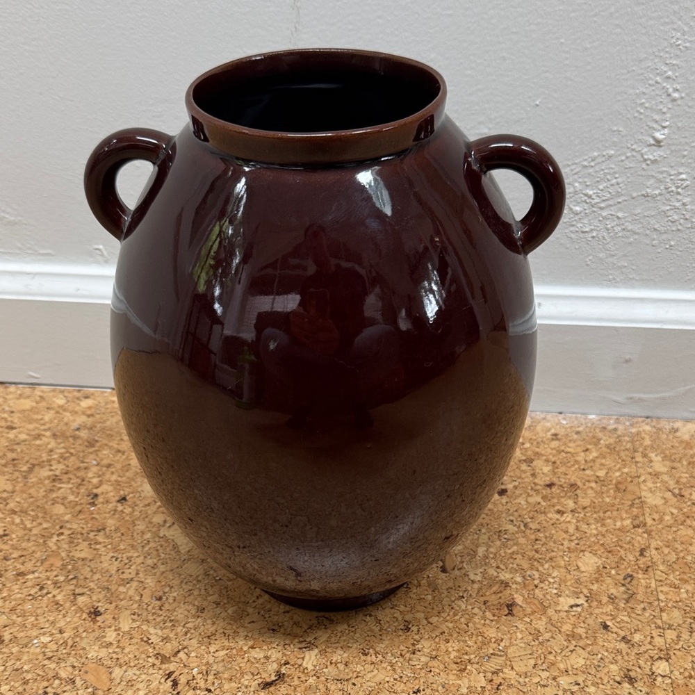Cb2 deep red vase made in Portugal